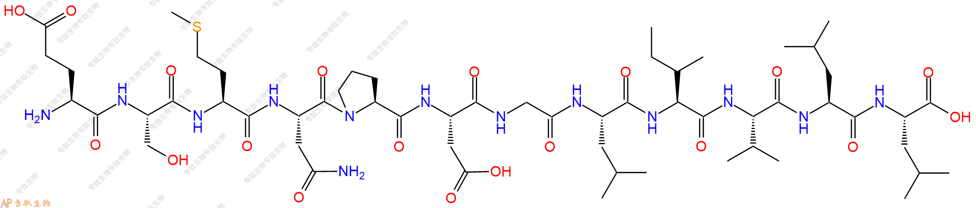 专肽生物产品H2N-Glu-Ser-Met-Asn-Pro-Asp-Gly-Leu-Ile-Val-Leu-Leu-OH