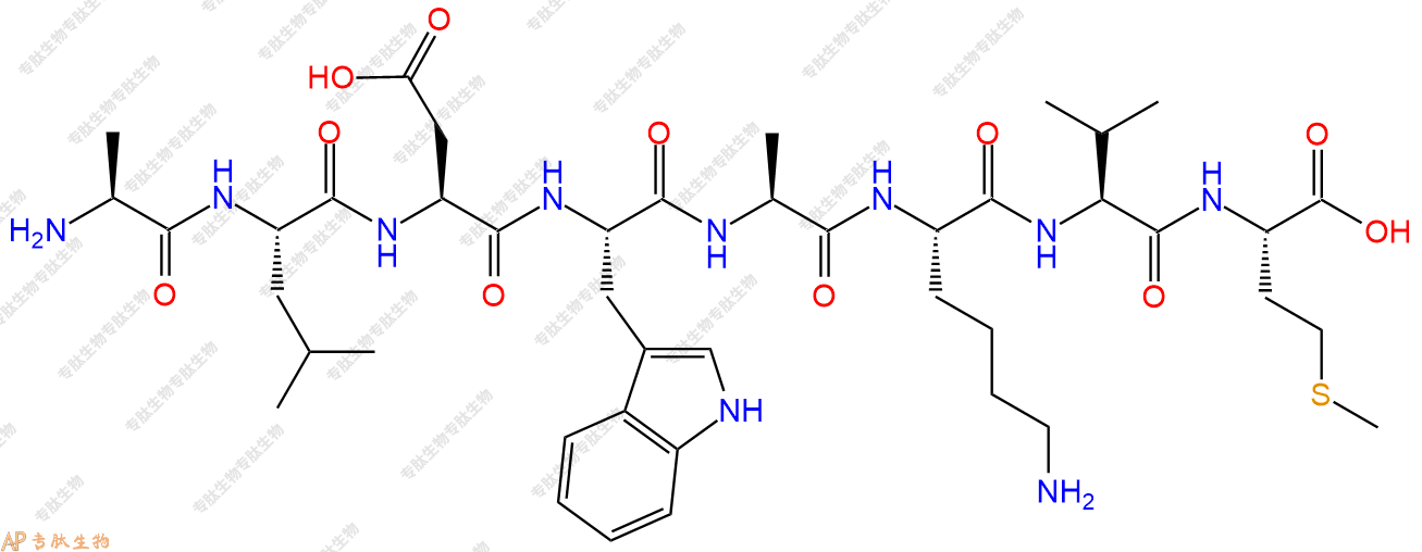 专肽生物产品H2N-Ala-Leu-Asp-Trp-Ala-Lys-Val-Met-OH