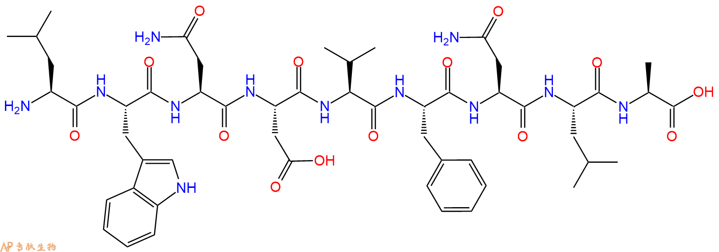 专肽生物产品H2N-Leu-Trp-Asn-Asp-Val-Phe-Asn-Leu-Ala-OH