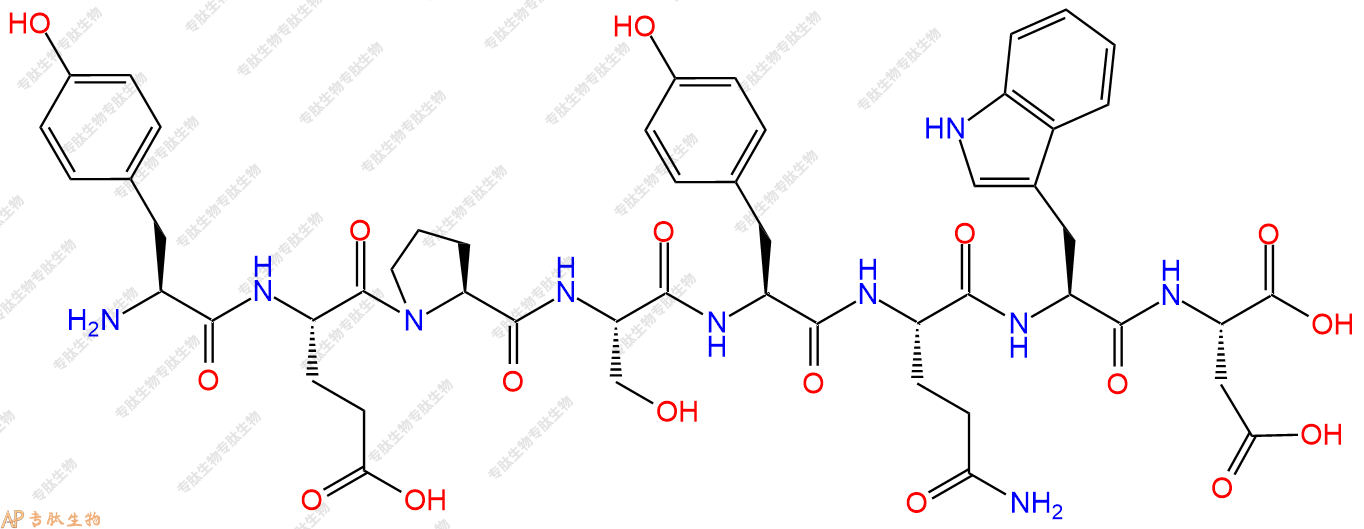 专肽生物产品H2N-Tyr-Glu-Pro-Ser-Tyr-Gln-Trp-Asp-OH