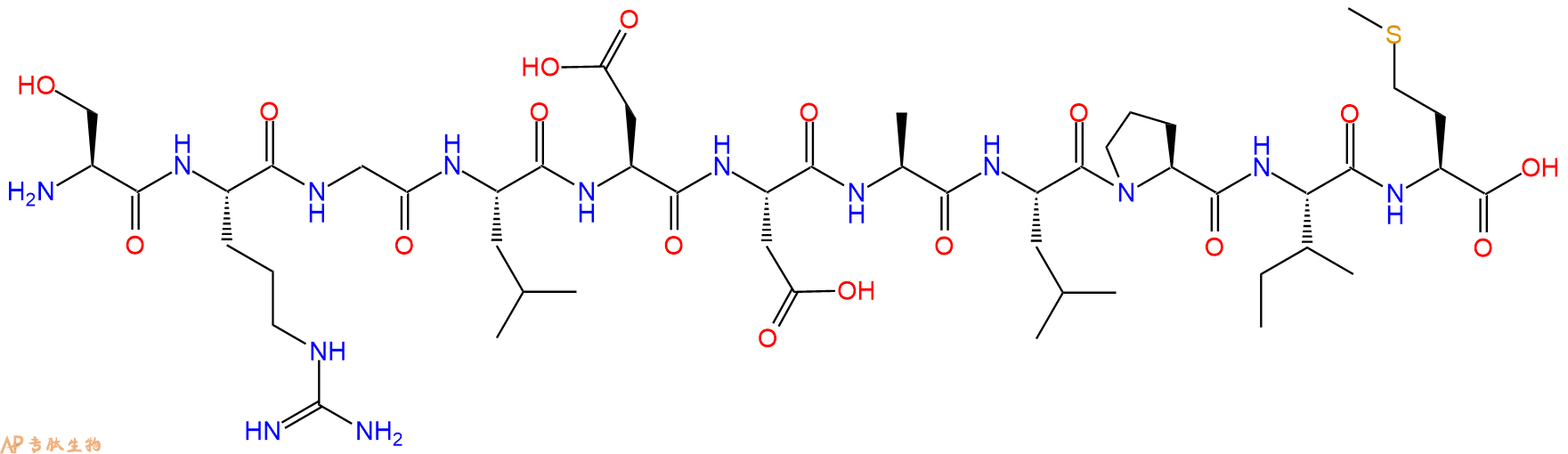 专肽生物产品H2N-Ser-Arg-Gly-Leu-Asp-Asp-Ala-Leu-Pro-Ile-Met-OH