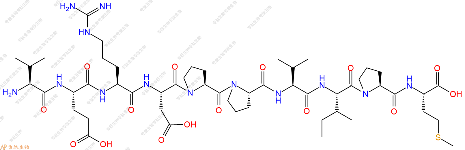 专肽生物产品H2N-Val-Glu-Arg-Asp-Pro-Pro-Val-Ile-Pro-Met-OH