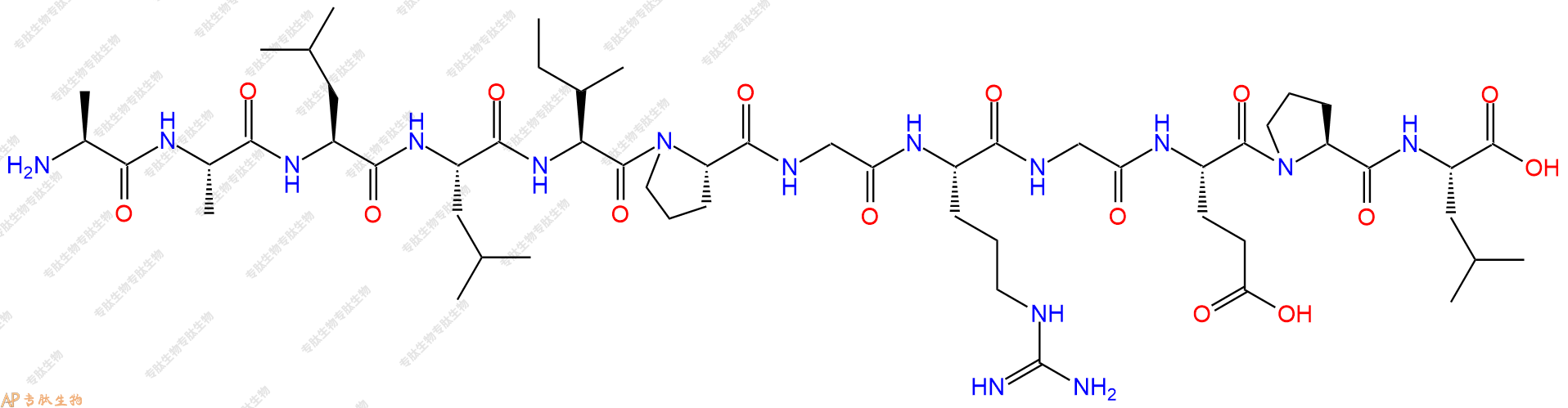 专肽生物产品H2N-Ala-Ala-Leu-Leu-Ile-Pro-Gly-Arg-Gly-Glu-Pro-Leu-OH
