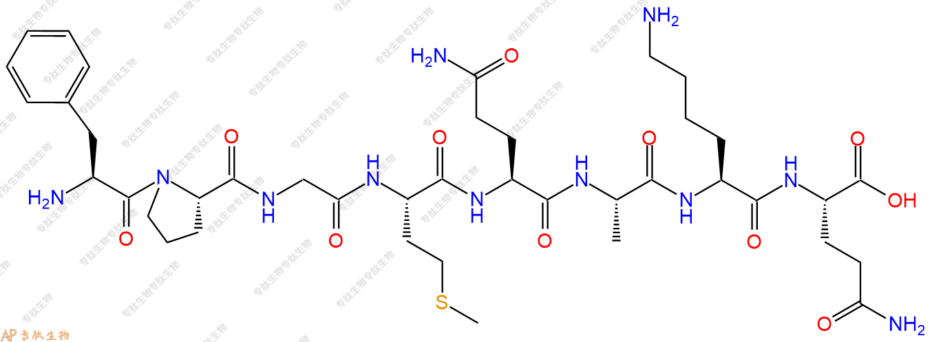 专肽生物产品H2N-Phe-Pro-Gly-Met-Gln-Ala-Lys-Gln-OH