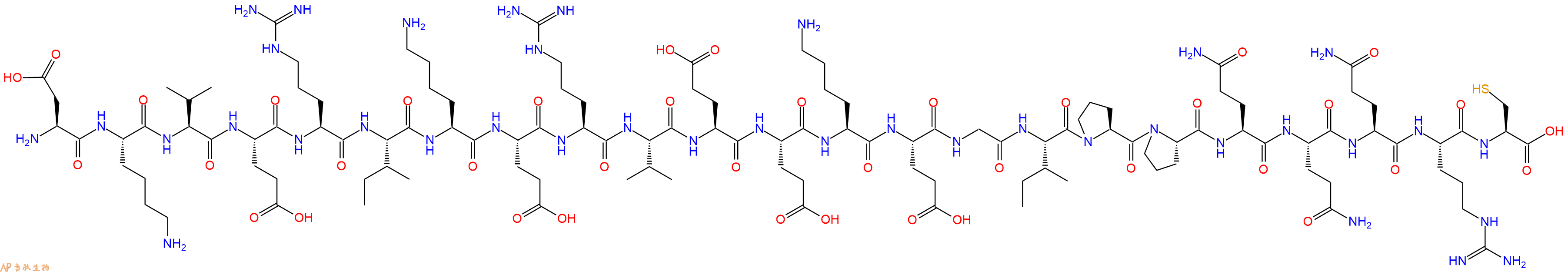 专肽生物产品H2N-Asp-Lys-Val-Glu-Arg-Ile-Lys-Glu-Arg-Val-Glu-Glu-Lys-Glu-Gly-Ile-Pro-Pro-Gln-Gln-Gln-Arg-Cys-OH