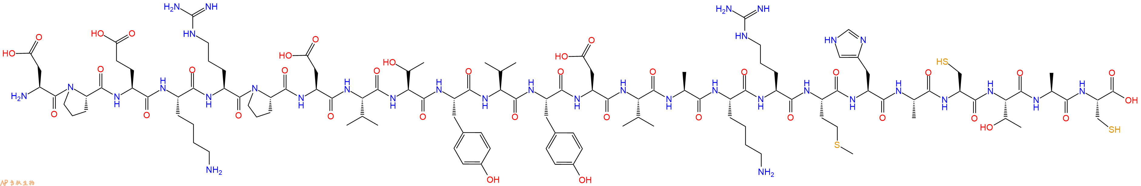 专肽生物产品H2N-Asp-Pro-Glu-Lys-Arg-Pro-Asp-Val-Thr-Tyr-Val-Tyr-Asp-Val-Ala-Lys-Arg-Met-His-Ala-Cys-Thr-Ala-Cys-OH