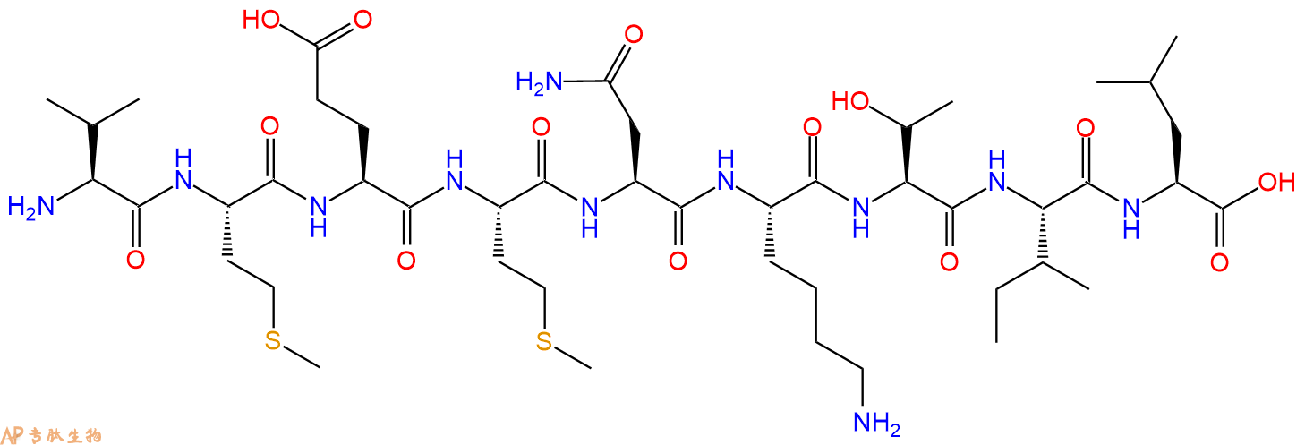 专肽生物产品H2N-Val-Met-Glu-Met-Asn-Lys-Thr-Ile-Leu-OH