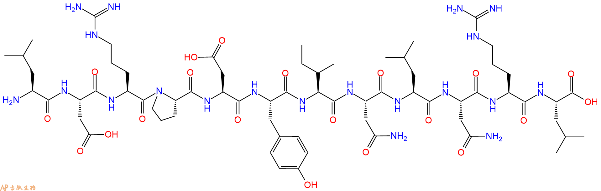 专肽生物产品H2N-Leu-Asp-Arg-Pro-Asp-Tyr-Ile-Asn-Leu-Asn-Arg-Leu-OH