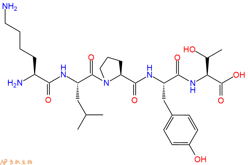 专肽生物产品H2N-Lys-Leu-Pro-Tyr-Thr-OH