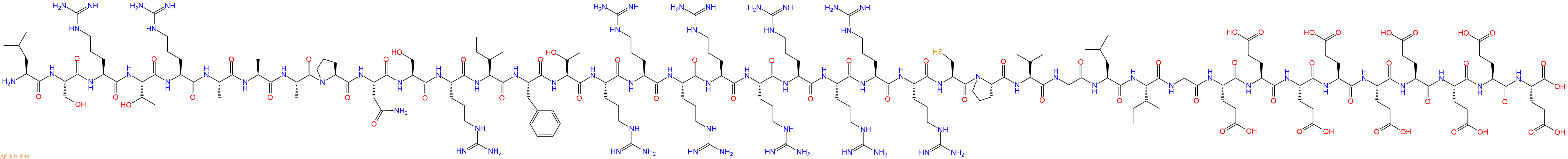 专肽生物产品H2N-Leu-Ser-Arg-Thr-Arg-Ala-Ala-Ala-Pro-Asn-Ser-Arg-Ile-Phe-Thr-Arg-Arg-Arg-Arg-Arg-Arg-Arg-Arg-Arg-Cys-Pro-Val-Gly-Leu-Ile-Gly-Glu-Glu-Glu-Glu-Glu-Glu-Glu-Glu-Glu-OH