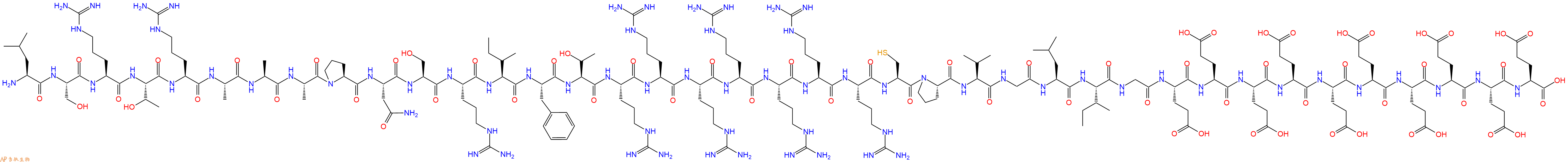 专肽生物产品H2N-Leu-Ser-Arg-Thr-Arg-Ala-Ala-Ala-Pro-Asn-Ser-Arg-Ile-Phe-Thr-Arg-Arg-Arg-Arg-Arg-Arg-Arg-Cys-Pro-Val-Gly-Leu-Ile-Gly-Glu-Glu-Glu-Glu-Glu-Glu-Glu-Glu-Glu-Glu-OH