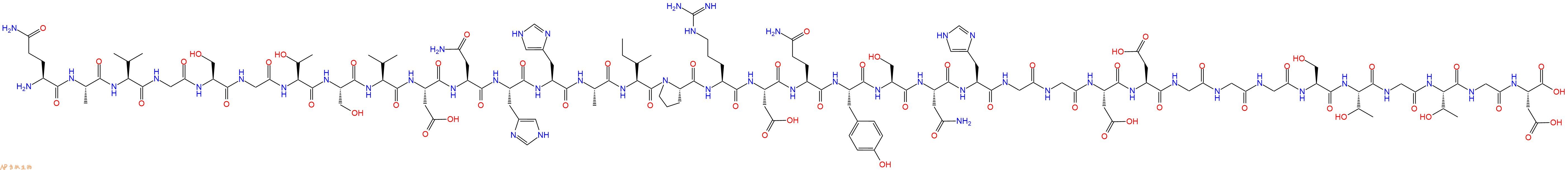 专肽生物产品H2N-Gln-Ala-Val-Gly-Ser-Gly-Thr-Ser-Val-Asp-Asn-His-His-Ala-Ile-Pro-Arg-Asp-Gln-Tyr-Ser-Asn-His-Gly-Gly-Asp-Asp-Gly-Gly-Gly-Ser-Thr-Gly-Thr-Gly-Asp-OH