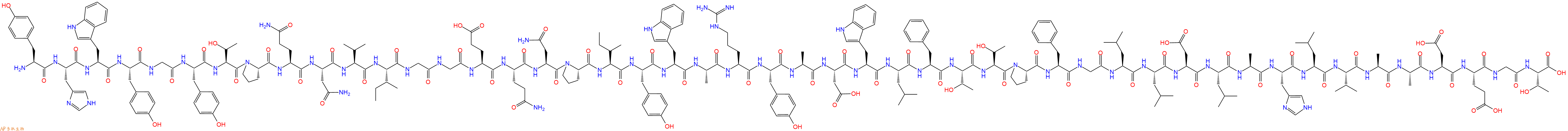 专肽生物产品H2N-Tyr-His-Trp-Tyr-Gly-Tyr-Thr-Pro-Gln-Asn-Val-Ile-Gly-Gly-Glu-Gln-Asn-Pro-Ile-Tyr-Trp-Ala-Arg-Tyr-Ala-Asp-Trp-Leu-Phe-Thr-Thr-Pro-Phe-Gly-Leu-Leu-Asp-Leu-Ala-His-Leu-Val-Ala-Ala-Asp-Glu-Gly-Thr-OH