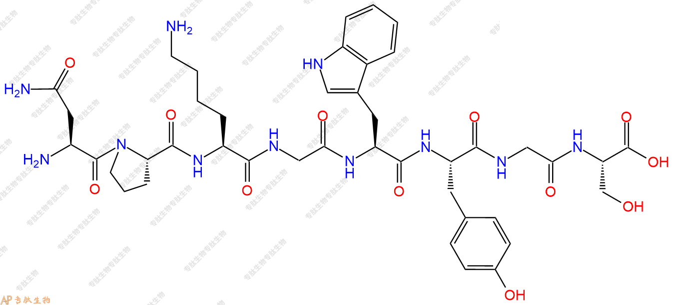 专肽生物产品H2N-Asn-Pro-Lys-Gly-Trp-Tyr-Gly-Ser-OH