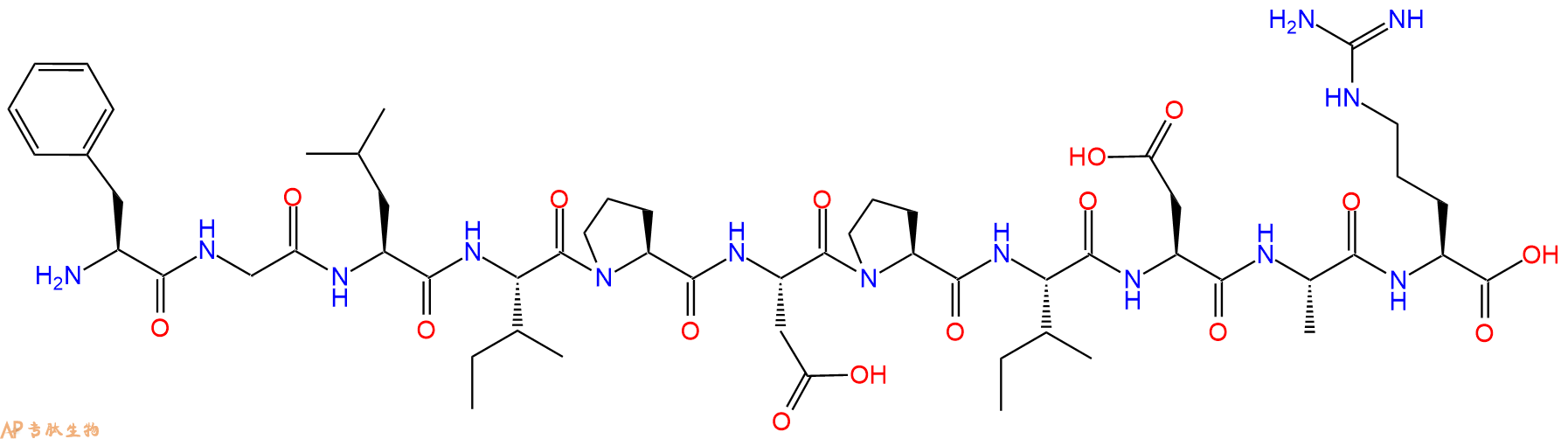 专肽生物产品H2N-Phe-Gly-Leu-Ile-Pro-Asp-Pro-Ile-Asp-Ala-Arg-OH