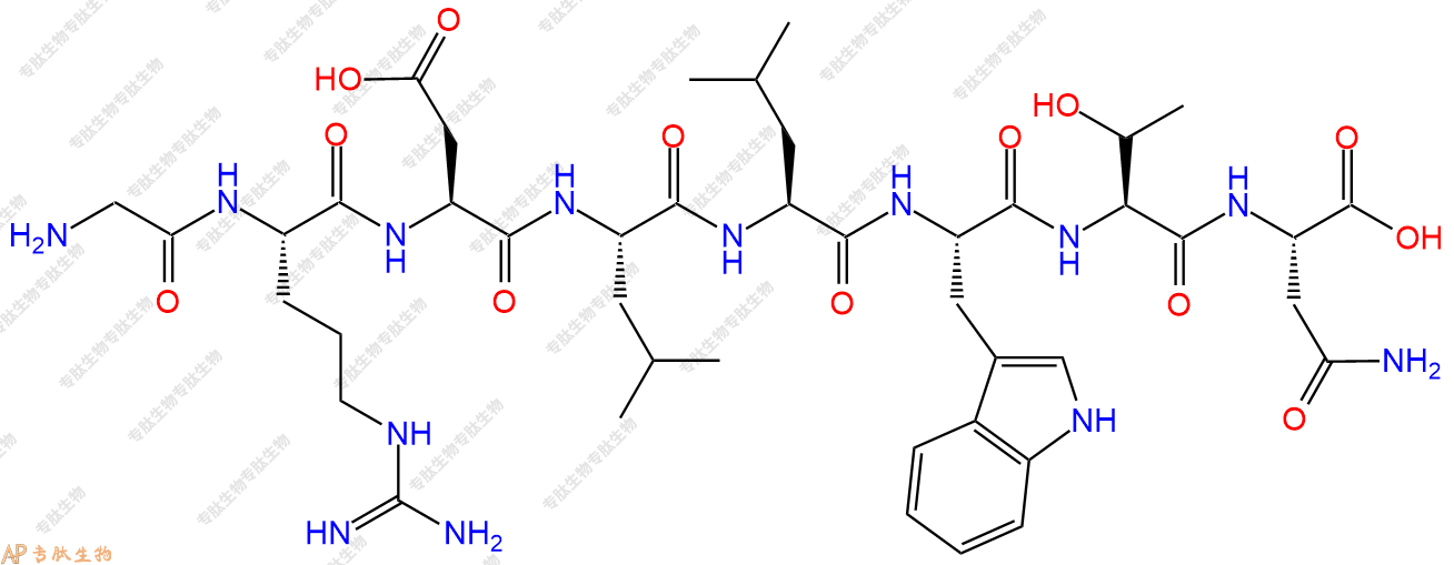 专肽生物产品H2N-Gly-Arg-Asp-Leu-Leu-Trp-Thr-Asn-OH