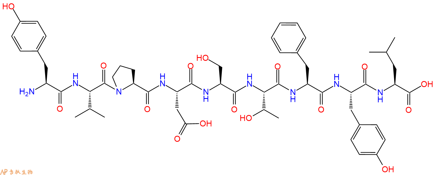专肽生物产品H2N-Tyr-Val-Pro-Asp-Ser-Thr-Phe-Tyr-Leu-OH