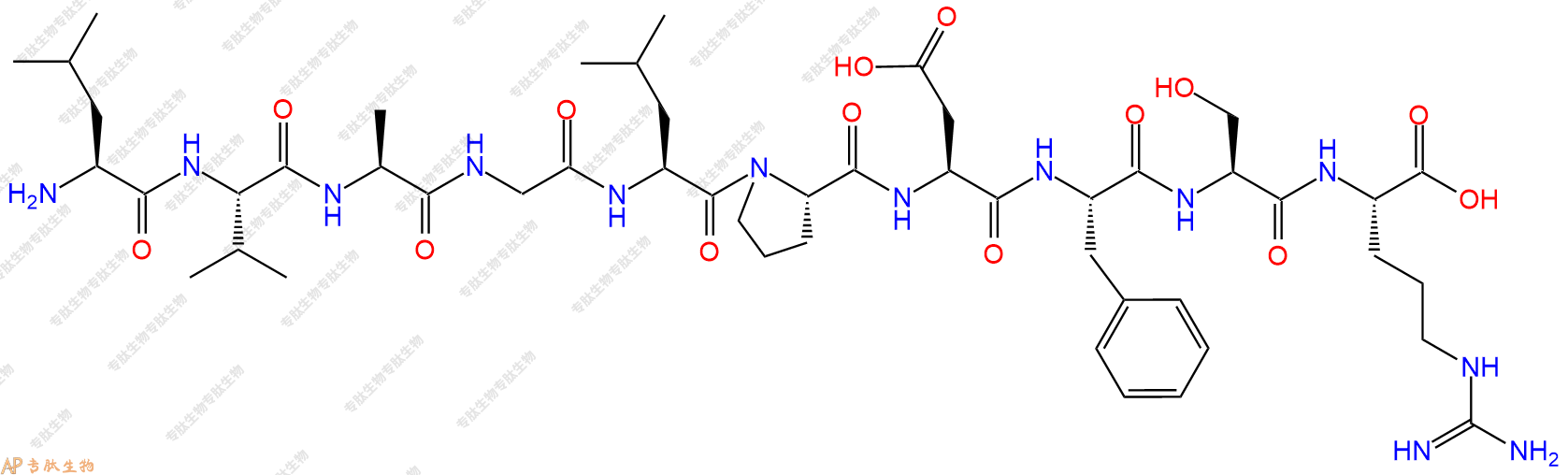 专肽生物产品H2N-Leu-Val-Ala-Gly-Leu-Pro-Asp-Phe-Ser-Arg-OH