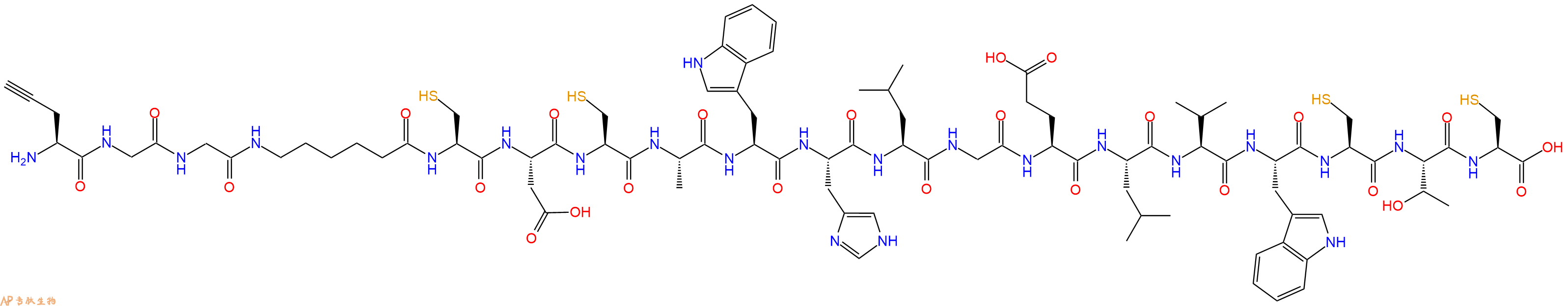 专肽生物产品H2N-Pra-Gly-Gly-Ahx-Cys-Asp-Cys-Ala-Trp-His-Leu-Gly-Glu-Leu-Val-Trp-Cys-Thr-Cys-OH