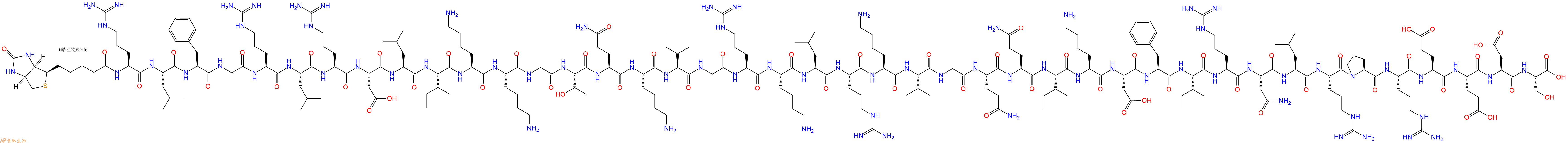 专肽生物产品Biotinyl-Arg-Leu-Phe-Gly-Arg-Leu-Arg-Asp-Leu-Ile-Lys-Lys-Gly-Thr-Gln-Lys-Ile-Gly-Arg-Lys-Leu-Arg-Lys-Val-Gly-Gln-Gln-Ile-Lys-Asp-Phe-Ile-Arg-Asn-Leu-Arg-Pro-Arg-Glu-Glu-Asp-Ser-OH