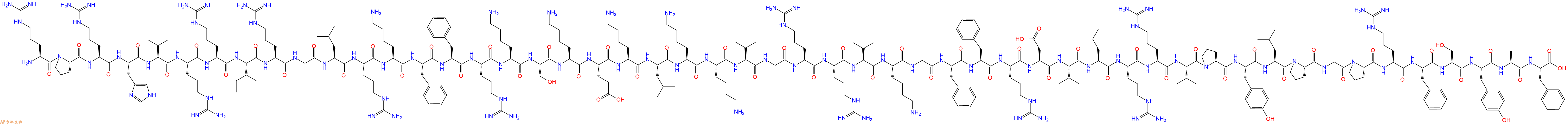 专肽生物产品H2N-Arg-Pro-Arg-His-Val-Arg-Arg-Ile-Arg-Gly-Leu-Arg-Lys-Phe-Phe-Arg-Lys-Ser-Lys-Glu-Lys-Leu-Lys-Lys-Val-Gly-Arg-Arg-Val-Lys-Gly-Phe-Phe-Arg-Asp-Val-Leu-Arg-Arg-Val-Pro-Tyr-Leu-Pro-Gly-Pro-Arg-Phe-Ser-Tyr-Ala-Phe-OH