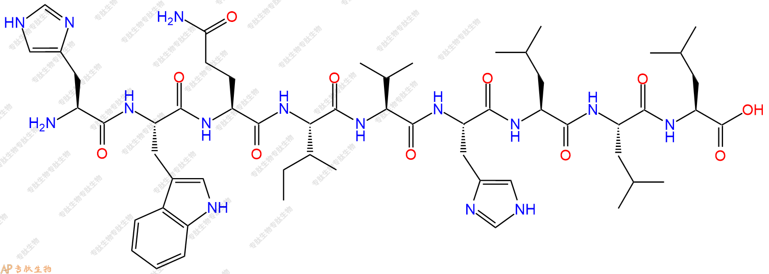 专肽生物产品H2N-His-Trp-Gln-Ile-Val-His-Leu-Leu-Leu-OH