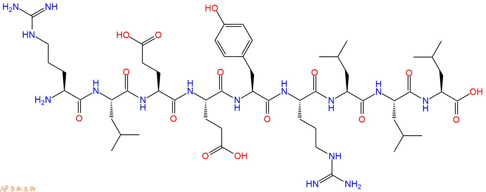 专肽生物产品H2N-Arg-Leu-Glu-Glu-Tyr-Arg-Leu-Leu-Leu-OH