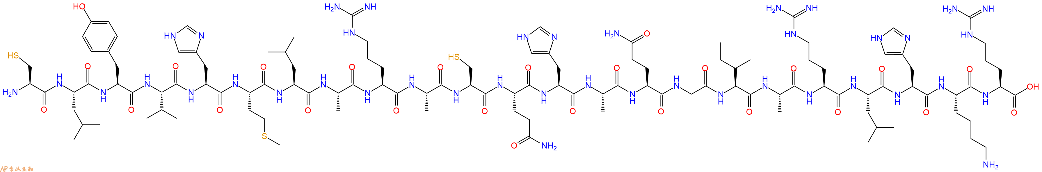 专肽生物产品H2N-Cys-Leu-Tyr-Val-His-Met-Leu-Ala-Arg-Ala-Cys-Gln-His-Ala-Gln-Gly-Ile-Ala-Arg-Leu-His-Lys-Arg-OH
