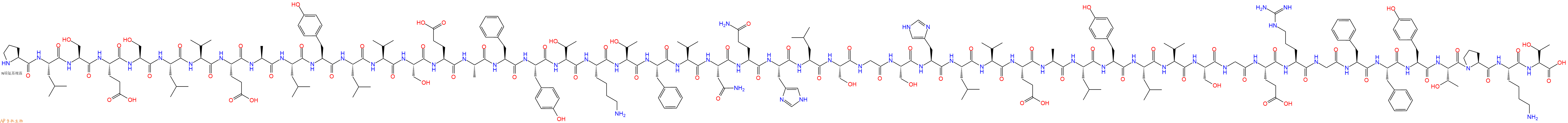 专肽生物产品H2N-Pro-Leu-Ser-Glu-Ser-Leu-Val-Glu-Ala-Leu-Tyr-Leu-Val-Ser-Glu-Ala-Phe-Tyr-Thr-Lys-Thr-Phe-Val-Asn-Gln-His-Leu-Ser-Gly-Ser-His-Leu-Val-Glu-Ala-Leu-Tyr-Leu-Val-Ser-Gly-Glu-Arg-Gly-Phe-Phe-Tyr-Thr-Pro-Lys-Thr-OH