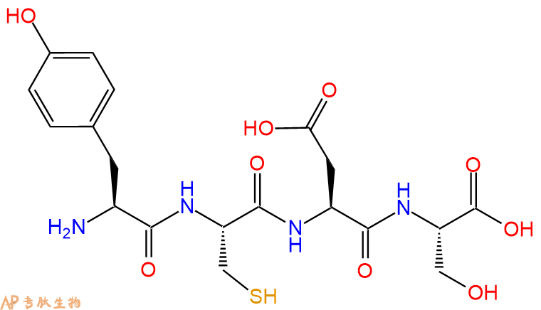 专肽生物产品H2N-Tyr-Cys-Asp-Ser-OH