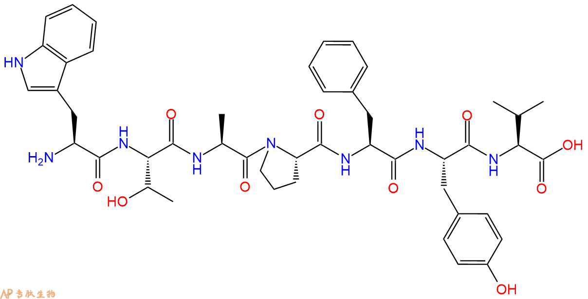 专肽生物产品H2N-Trp-Thr-Ala-Pro-Phe-Tyr-Val-OH