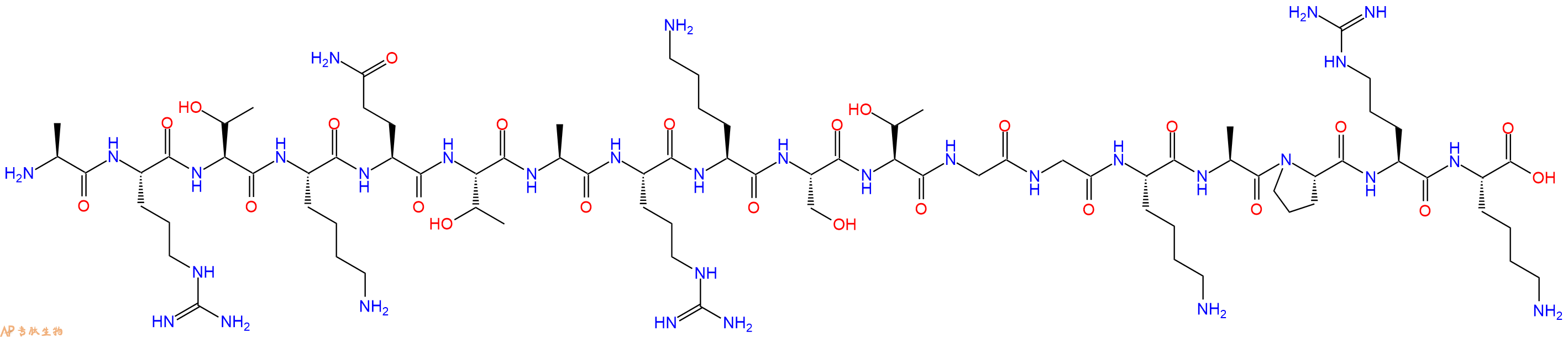 专肽生物产品H2N-Ala-Arg-Thr-Lys-Gln-Thr-Ala-Arg-Lys-Ser-Thr-Gly-Gly-Lys-Ala-Pro-Arg-Lys-OH