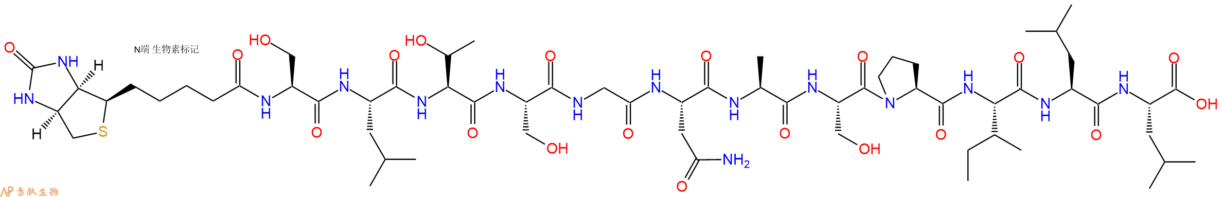 专肽生物产品Biotinyl-Ser-Leu-Thr-Ser-Gly-Asn-Ala-Ser-Pro-Ile-Leu-Leu-OH