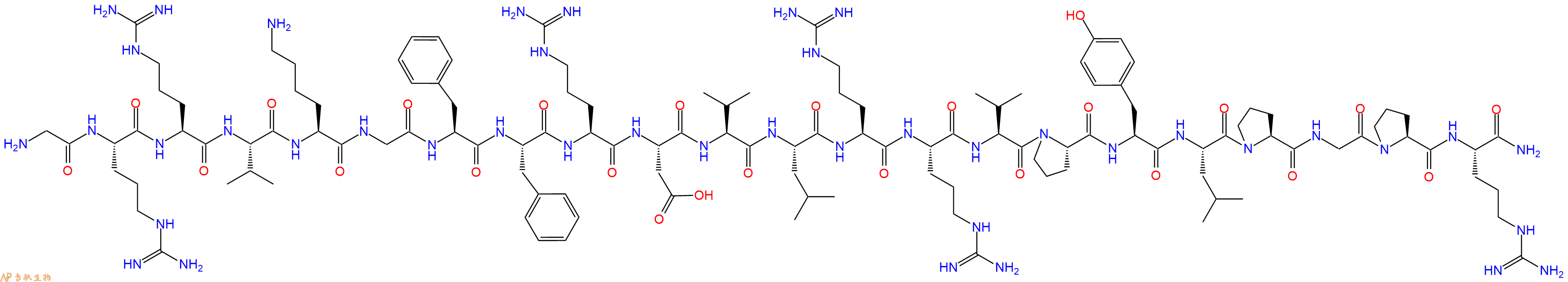 专肽生物产品H2N-Gly-Arg-Arg-Val-Lys-Gly-Phe-Phe-Arg-Asp-Val-Leu-Arg-Arg-Val-Pro-Tyr-Leu-Pro-Gly-Pro-Arg-NH2