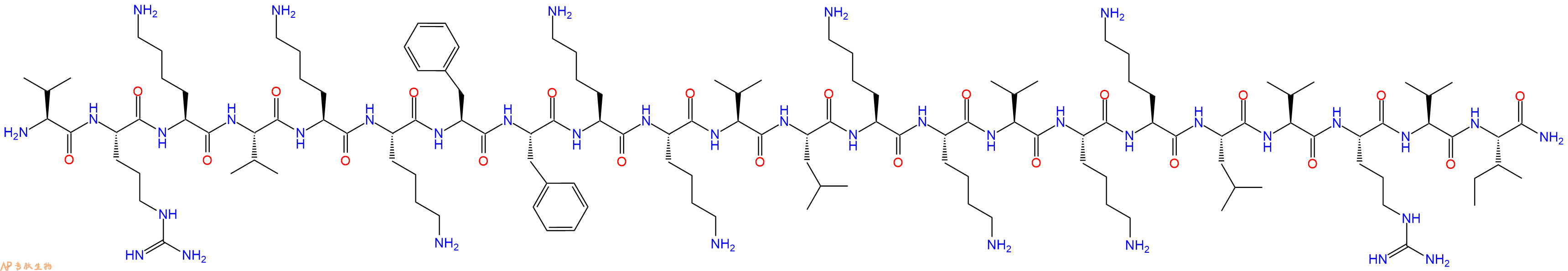 专肽生物产品H2N-Val-Arg-Lys-Val-Lys-Lys-Phe-Phe-Lys-Lys-Val-Leu-Lys-Lys-Val-Lys-Lys-Leu-Val-Arg-Val-Ile-NH2