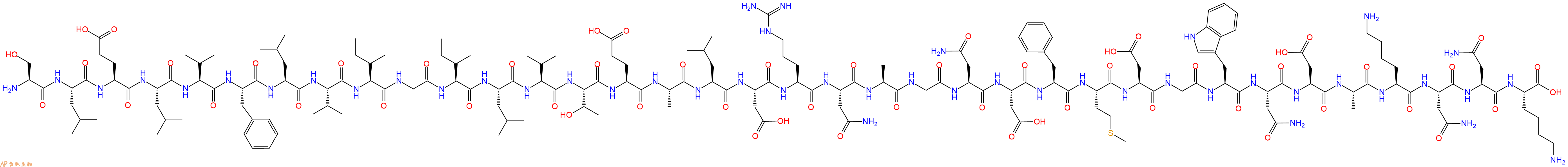 专肽生物产品H2N-Ser-Leu-Glu-Leu-Val-Phe-Leu-Val-Ile-Gly-Ile-Leu-Val-Thr-Glu-Ala-Leu-Asp-Arg-Asn-Ala-Gly-Asn-Asp-Phe-Met-Asp-Gly-Trp-Asn-Asp-Ala-Lys-Asn-Asn-Lys-OH