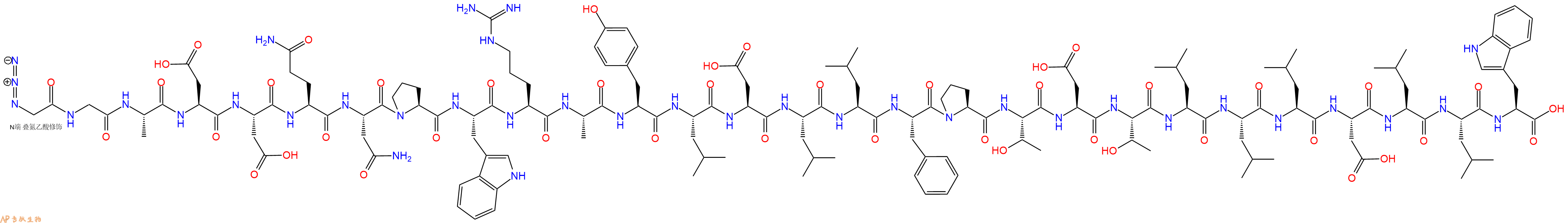 专肽生物产品N3Gly-Gly-Ala-Asp-Asp-Gln-Asn-Pro-Trp-Arg-Ala-Tyr-Leu-Asp-Leu-Leu-Phe-Pro-Thr-Asp-Thr-Leu-Leu-Leu-Asp-Leu-Leu-Trp-OH