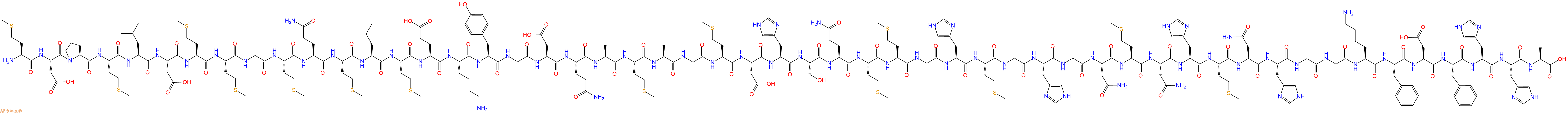专肽生物产品H2N-Met-Asp-Pro-Met-Leu-Asp-Met-Met-Gly-Met-Gln-Met-Leu-Met-Glu-Lys-Tyr-Gly-Asp-Gln-Ala-Met-Ala-Gly-Met-Asp-His-Ser-Gln-Met-Met-Gly-His-Met-Gly-His-Gly-Asn-Met-Asn-His-Met-Asn-His-Gly-Gly-Lys-Phe-Asp-Phe-His-His-Ala-OH