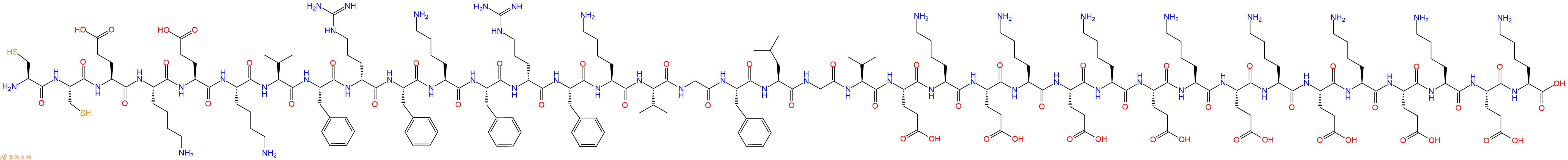 专肽生物产品H2N-Cys-Cys-Glu-Lys-Glu-Lys-Val-Phe-DArg-Phe-Lys-Phe-DArg-Phe-Lys-Val-Gly-Phe-Leu-Gly-Val-Glu-Lys-Glu-Lys-Glu-Lys-Glu-Lys-Glu-Lys-Glu-Lys-Glu-Lys-Glu-Lys-OH