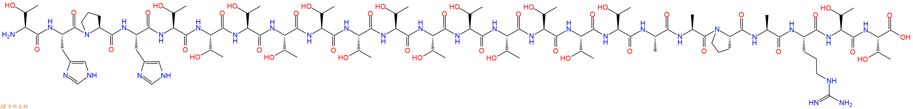 专肽生物产品H2N-Thr-His-Pro-His-Thr-Thr-Thr-Thr-Thr-Thr-Thr-Thr-Thr-Thr-Thr-Thr-Thr-Ala-Ala-Pro-Ala-Arg-Thr-Thr-OH