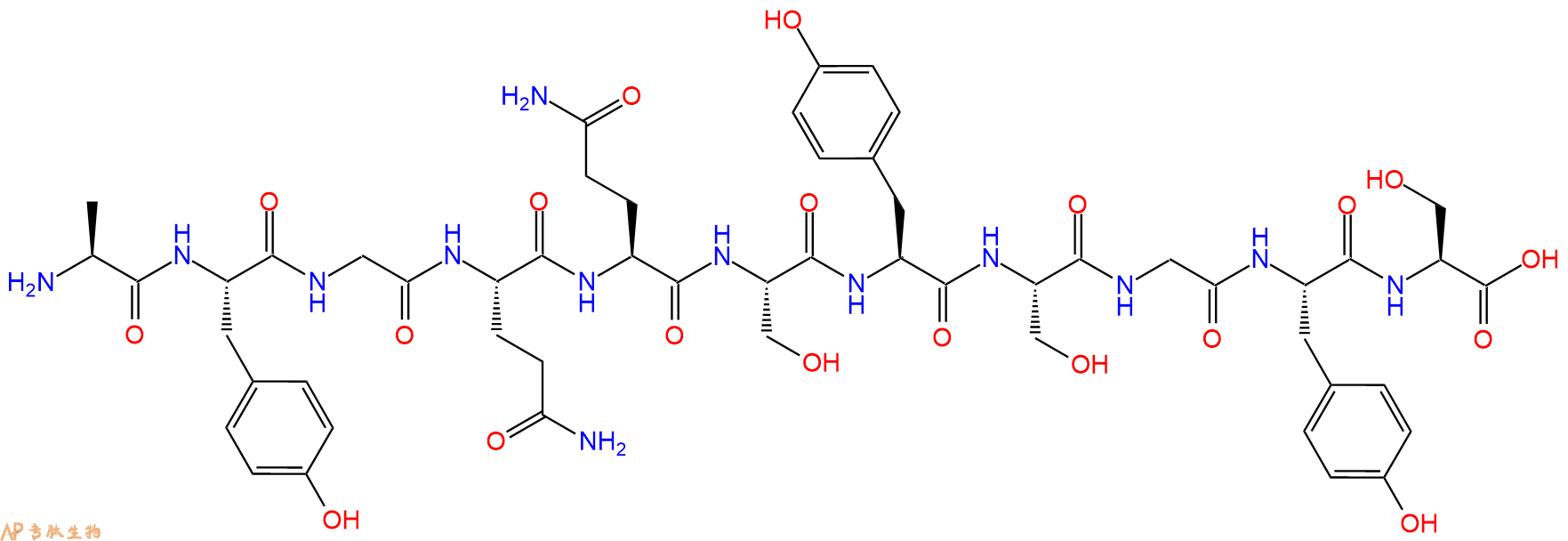 专肽生物产品H2N-Ala-Tyr-Gly-Gln-Gln-Ser-Tyr-Ser-Gly-Tyr-Ser-OH