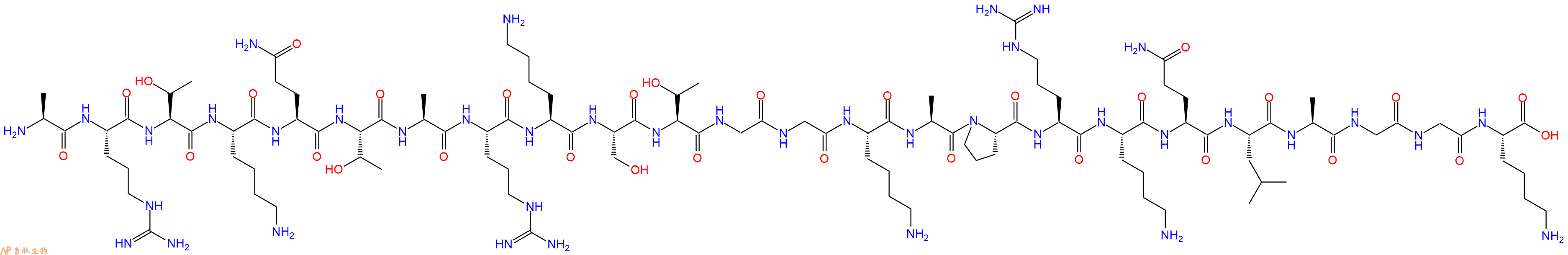 专肽生物产品H2N-Ala-Arg-Thr-Lys-Gln-Thr-Ala-Arg-Lys-Ser-Thr-Gly-Gly-Lys-Ala-Pro-Arg-Lys-Gln-Leu-Ala-Gly-Gly-Lys-OH