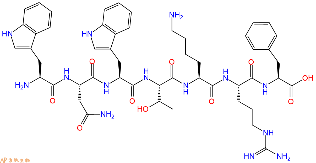 专肽生物产品H2N-Trp-Asn-Trp-Thr-Lys-Arg-Phe-OH