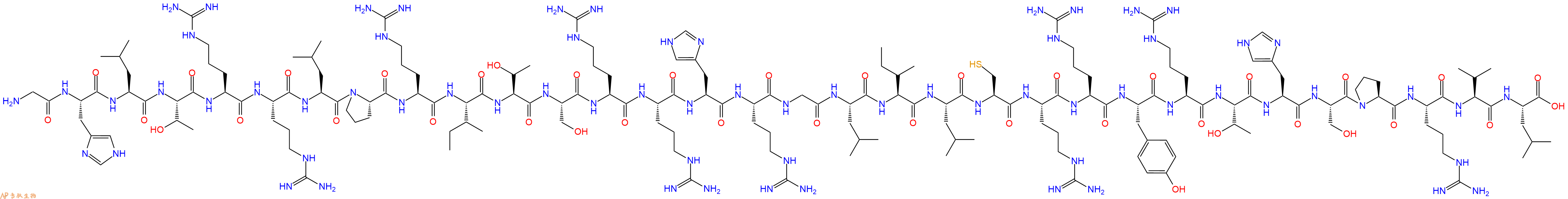 专肽生物产品H2N-Gly-His-Leu-Thr-Arg-Arg-Leu-Pro-Arg-Ile-Thr-Ser-Arg-Arg-His-Arg-Gly-Leu-Ile-Leu-Cys-Arg-Arg-Tyr-Arg-Thr-His-Ser-Pro-Arg-Val-Leu-OH