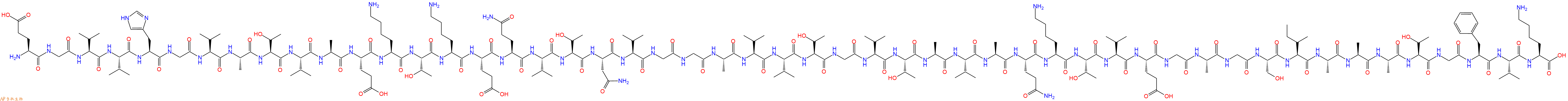专肽生物产品H2N-Glu-Gly-Val-Val-His-Gly-Val-Ala-Thr-Val-Ala-Glu-Lys-Thr-Lys-Glu-Gln-Val-Thr-Asn-Val-Gly-Gly-Ala-Val-Val-Thr-Gly-Val-Thr-Ala-Val-Ala-Gln-Lys-Thr-Val-Glu-Gly-Ala-Gly-Ser-Ile-Ala-Ala-Ala-Thr-Gly-Phe-Val-Lys-OH