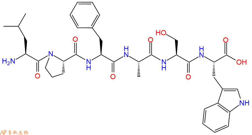 专肽生物产品H2N-Leu-Pro-Phe-Ala-Ser-Trp-OH