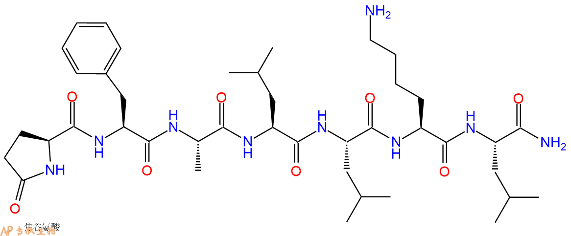 专肽生物产品Pyr-Phe-Ala-Leu-Leu-Lys-Leu-NH2