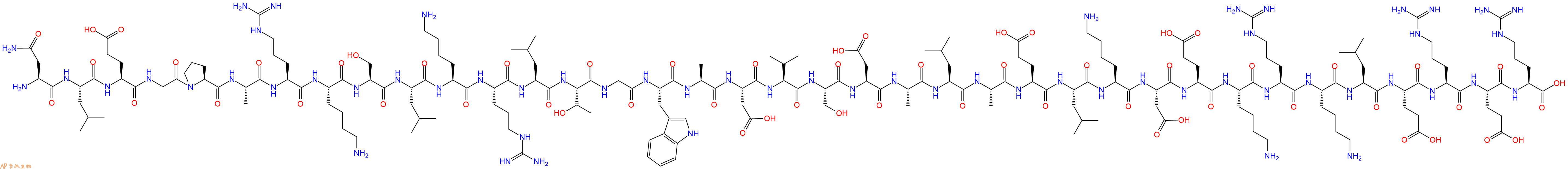 专肽生物产品H2N-Asn-Leu-Glu-Gly-Pro-Ala-Arg-Lys-Ser-Leu-Lys-Arg-Leu-Thr-Gly-Trp-Ala-Asp-Val-Ser-Asp-Ala-Leu-Ala-Glu-Leu-Lys-Asp-Glu-Lys-Arg-Lys-Leu-Glu-Arg-Glu-Arg-OH