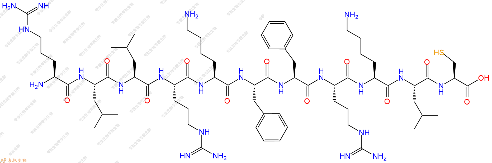 专肽生物产品H2N-Arg-Leu-Leu-Arg-Lys-Phe-Phe-Arg-Lys-Leu-Cys-OH