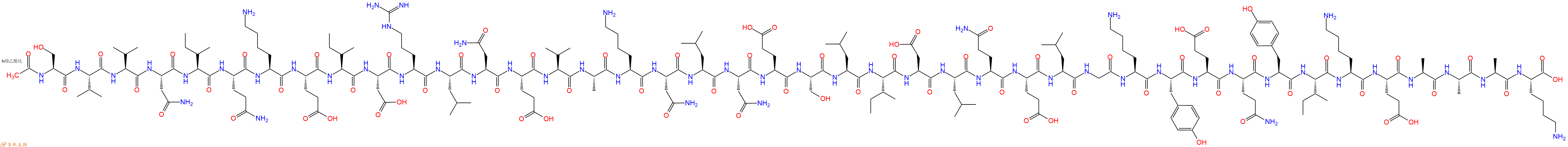 专肽生物产品Ac-Ser-Val-Val-Asn-Ile-Gln-Lys-Glu-Ile-Asp-Arg-Leu-Asn-Glu-Val-Ala-Lys-Asn-Leu-Asn-Glu-Ser-Leu-Ile-Asp-Leu-Gln-Glu-Leu-Gly-Lys-Tyr-Glu-Gln-Tyr-Ile-Lys-Glu-Ala-Ala-Ala-Lys-OH